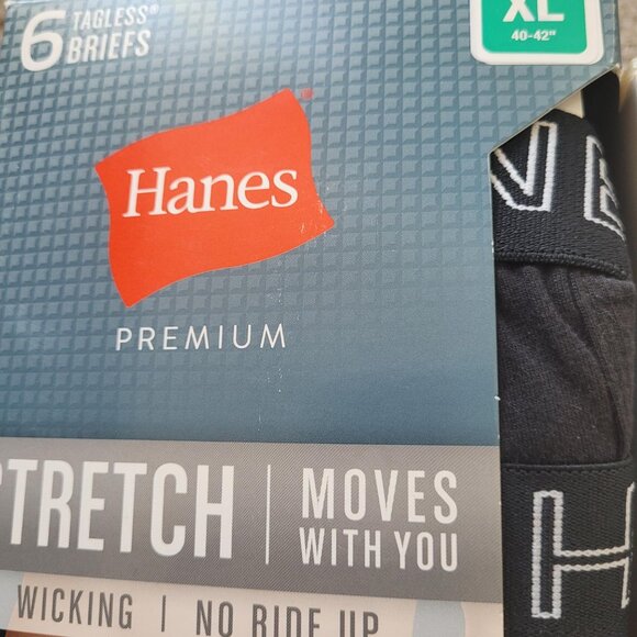 New, unopened men's size XL Hanes briefs (six) in four colors. - Picture 3 of 3